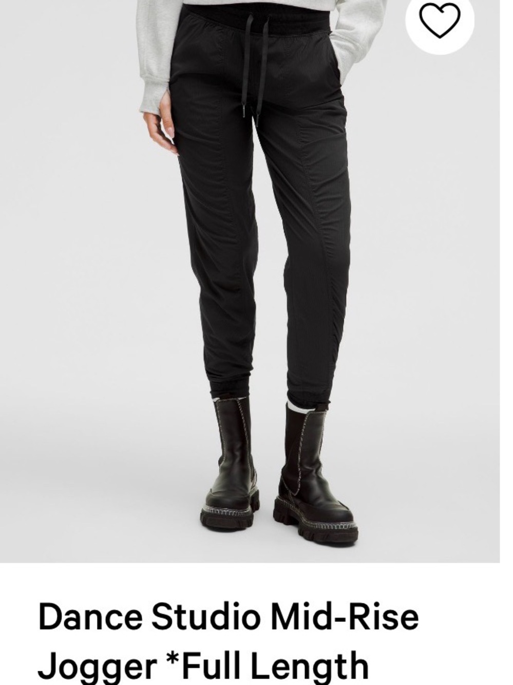 lululemon athletica Black Mid-Rise Track Joggers